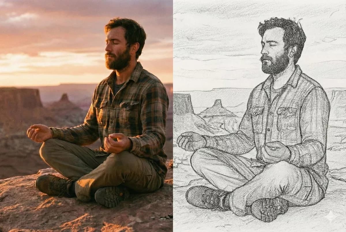 素描手绘 AI 效果预览 - 将照片转换为 素描手绘 风格